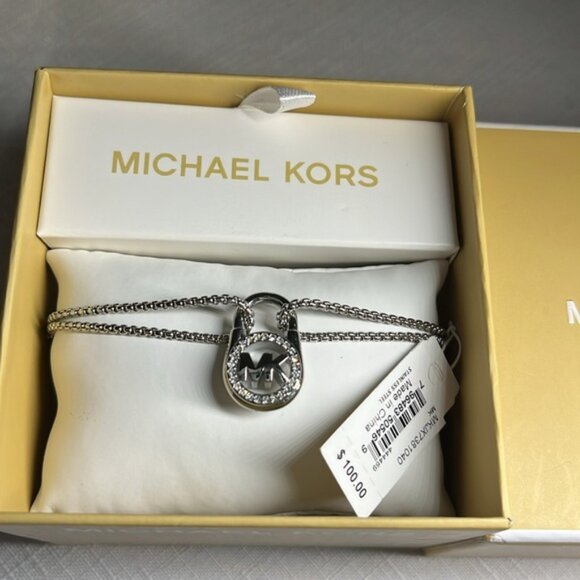 NEW Michael Kors adjustable bracelet Silver tone Box included Perfect gift - Picture 1 of 13